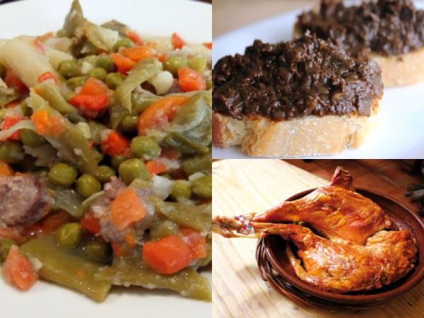 Menestra palentina, morcilla de Villada, lechazo churro. Gastronomía típica de Palencia.