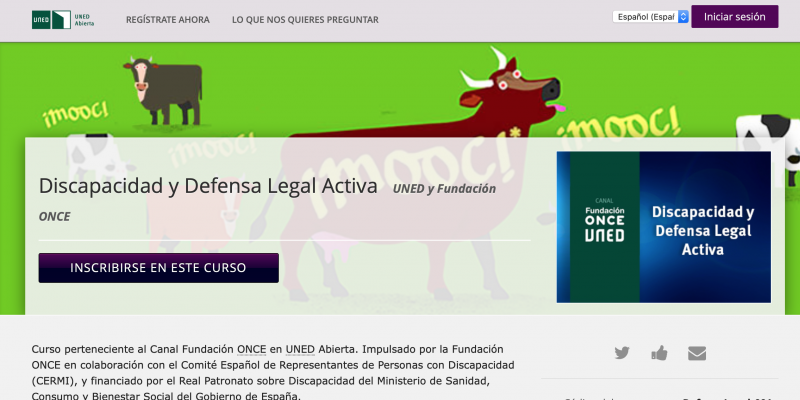 Un total de 562 personas se han inscrito hasta el momento en el curso 'Discapacidad y Defensa Legal Activa'.