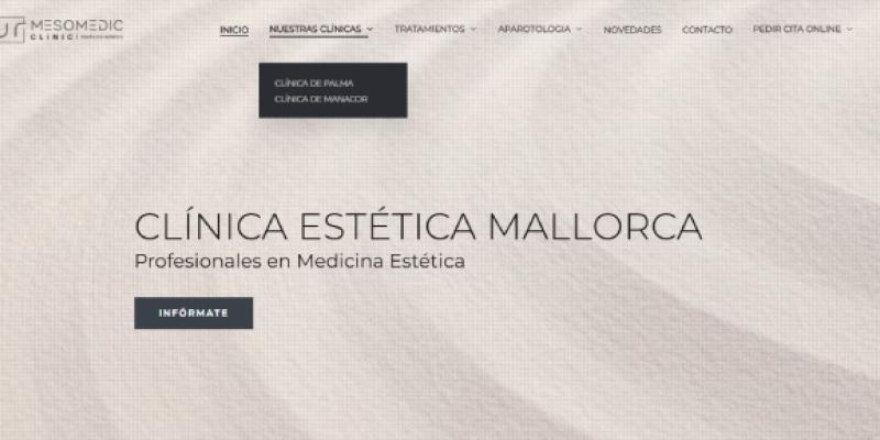 Página web de Centro de estética Palma de Mallorca