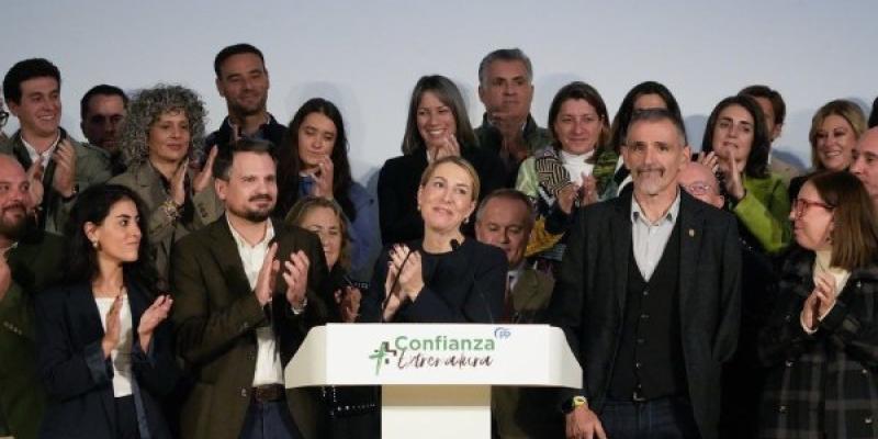 María Guardiola, en uno de los mítines de la campaña del PP en Extremadura