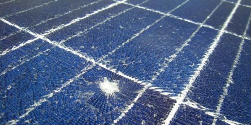Energía solar dañada por el granizo en España