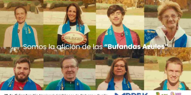 Bufandas Azules para visibilizar el cáncer de cuello y cabeza