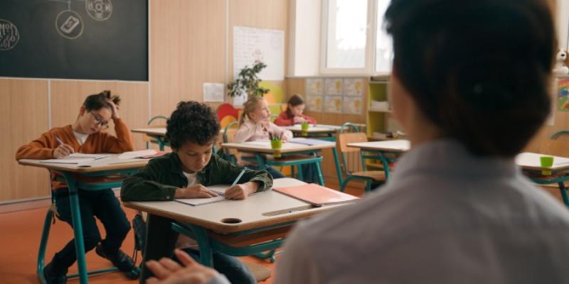 Un grupo de alumnos en clase 