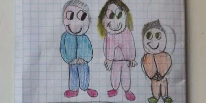 Dibujo hecho por uno de los niños que forman parte de Familias colaboradoras