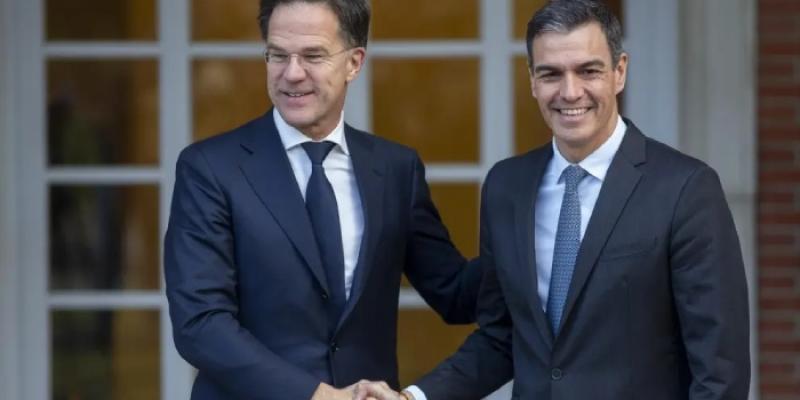 El secretario general de la OTAN, Mark Rutte, y el presidente del Gobierno, Pedro Sánchez.