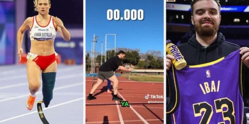 Ibai reta a una carrera de 100 metros a Fiona Pinar, medallista en los Juegos Paralímpicos París 2024