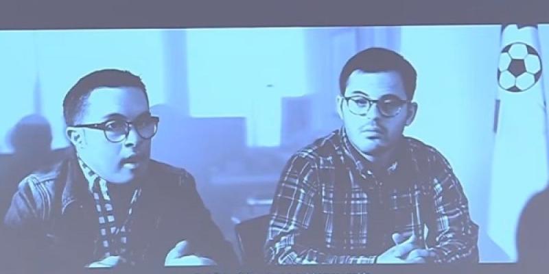 Fotograma de los dos jóvenes del Nàstic en su mensaje a Javier Tebas (2017)