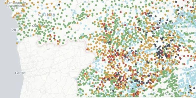 Captura de pantalla del mapa interactivo de Greenpeace