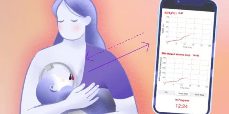 Un dispositivo que mide la leche durante la lactancia