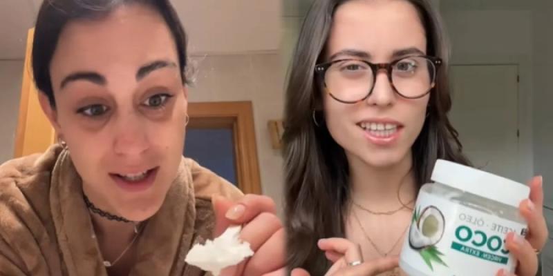 Influencer enseñando el Oil Pulling
