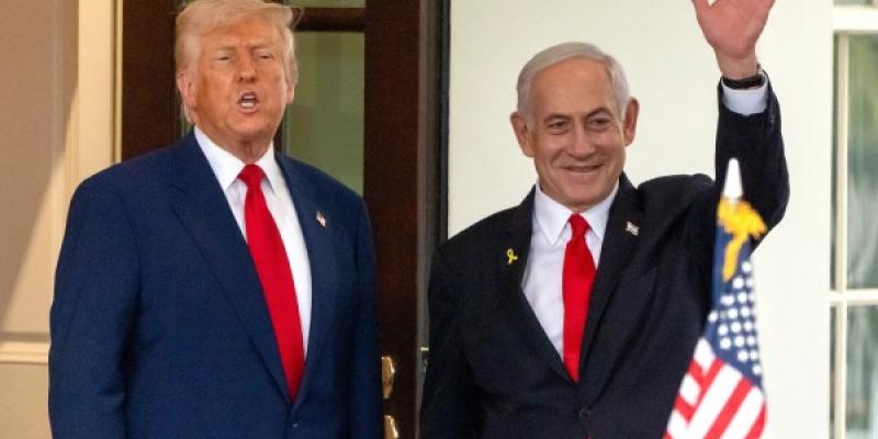 Trump y Netanyahu antes de la reunión para el plan de paz