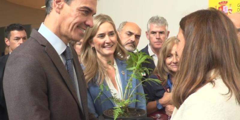 El presidente del Golbierno, Pedro Sánchez, y la ministra Sara Aagesen, hoy en la convención climática de Ponferrada