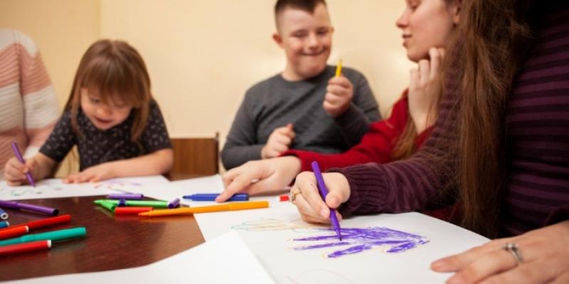Niños en un centro de educación especial 