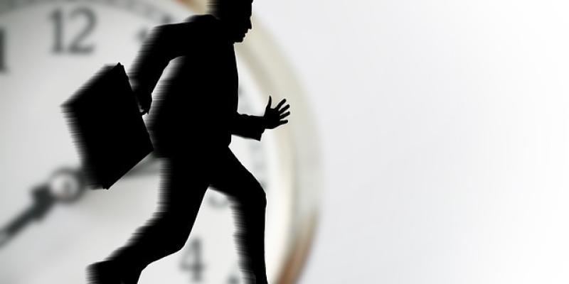 Trabajador con prisas