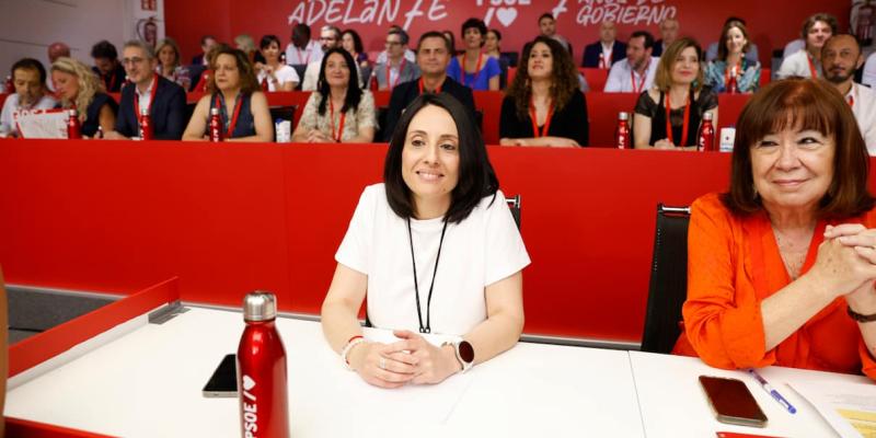 La nueva secretaria de Organización, Rebeca Torró, durante el Comité Federal del PSOE. 