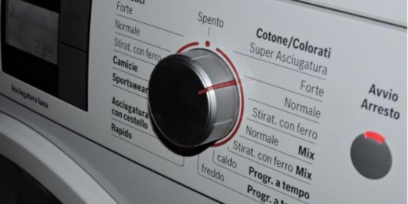 Panel de control de una lavadora