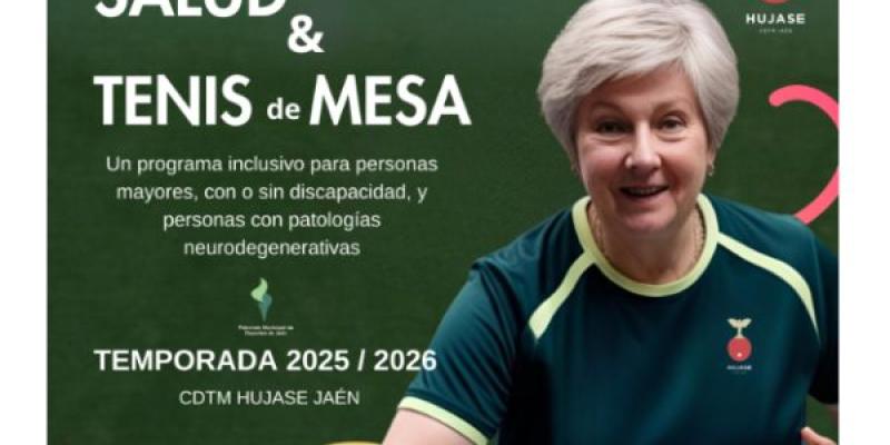 Cartel del programa de HUJASE JAÉN de deporte, salud y tenis de mesa