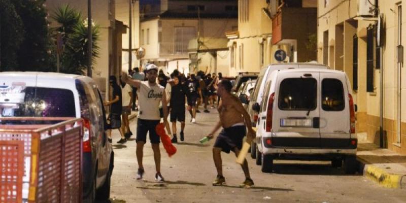 Inmigrantes magrebíes en Torre Pacheco. 