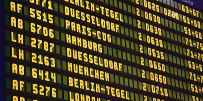 Panel del aeropuerto