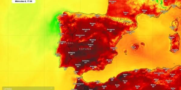 Mapa de Rdpsña muestra la ola de calor