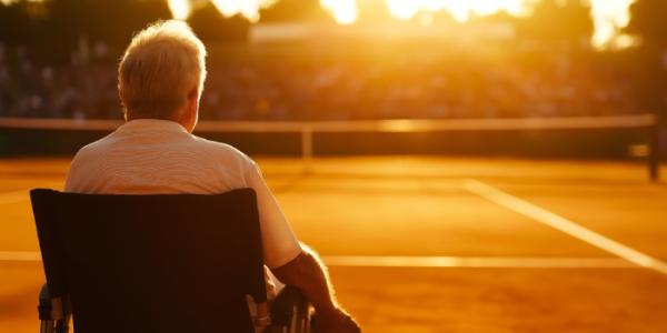 persona en silla de ruedas al sol