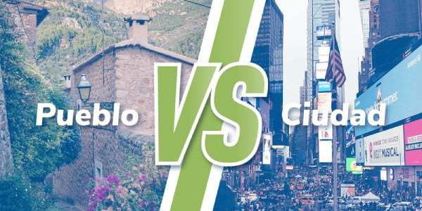 Infografía Pueblos VS Ciudades