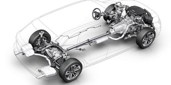 Infografía sobre los componentes de tracción de un coche
