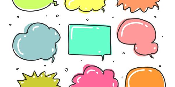 Infografía de bocadillos del habla