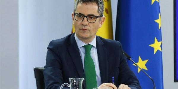 Bolaños en una rueda posterior al Consejo de Ministros | Foto de La Moncloa