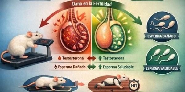 Infografía con los efectos del ejercicio en ratones