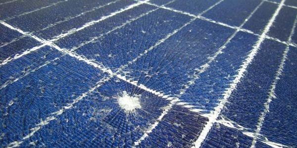 Energía solar dañada por el granizo en España