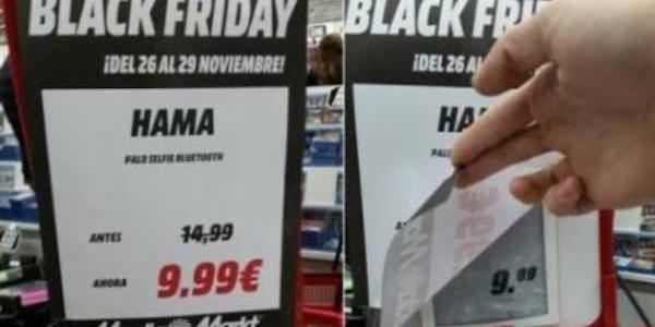 Ejemplo de estafa en rebajas durante Black Friday en Media Markt 2024