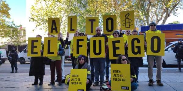 Amnistía Internacional insiste en la Embajada de Estados Unidos en que el alto el fuego debe ser prolongado en Gaza