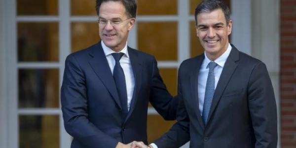 El secretario general de la OTAN, Mark Rutte, y el presidente del Gobierno, Pedro Sánchez.