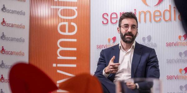 Joan Groizard, durante la entrevista realizada en Servimedia | Foto de Marina González