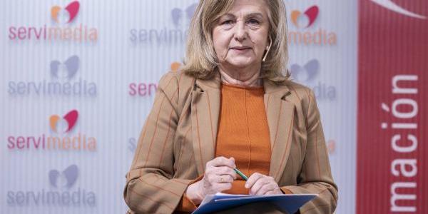 Coral Barbas, durante la entrevista en Servimedia | Foto de Jorge Villa