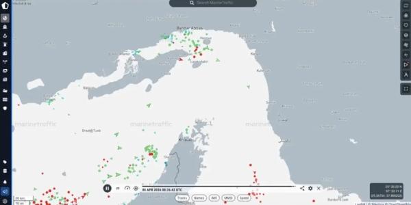 Plataforma MarineTraffic de nuevo en activo tras el alto el fuego y la reapertura en el estrecho de Ormuz