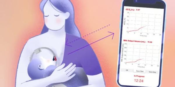 Un dispositivo que mide la leche durante la lactancia