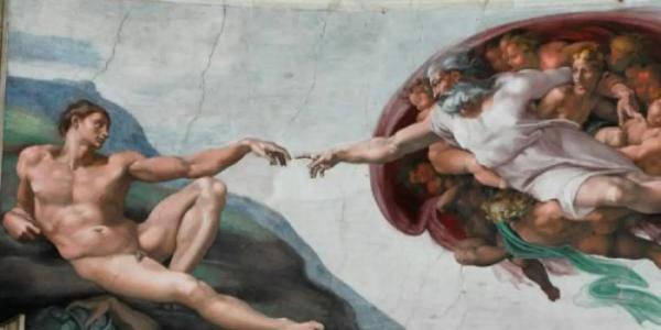 Escena de 'La creación de Adán' de la Capilla Sixtina.