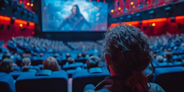 Una sala de cine llena de espectadores 
