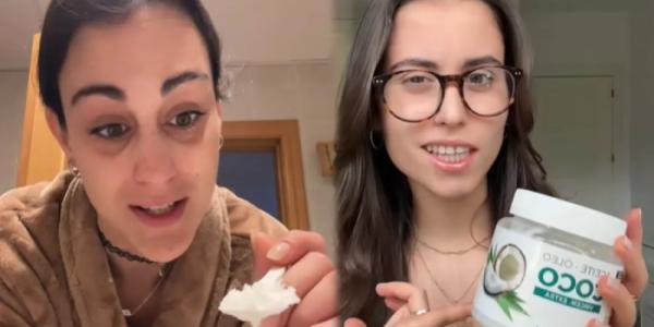 Influencer enseñando el Oil Pulling