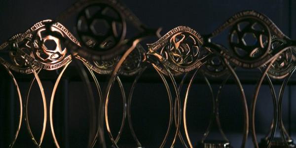 Primer plano de los galardones que se entregan en los Premios Iris