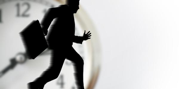 Trabajador con prisas