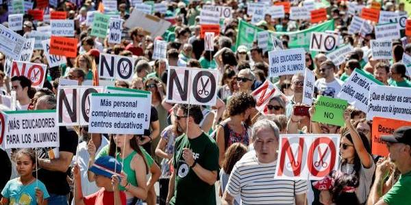 Una de las últimas protestas en Madrid de la Marea Verde, en septiembre de 2022. 