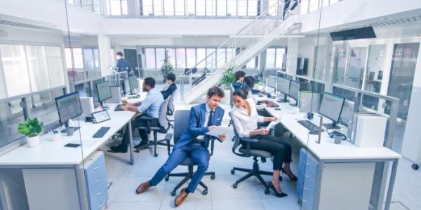 Trabajadores en una oficina 