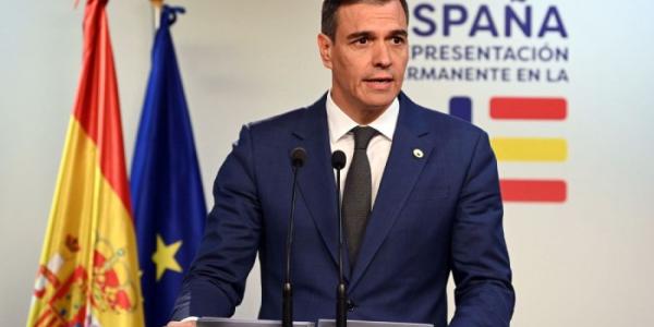 El presidente del Gobierno, Pedro Sánchez, durante su comparecencia ante los medios de comunicación tras finalizar el último Consejo Europeo ¡