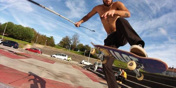 Lusardi haciendo un truco en Santiago