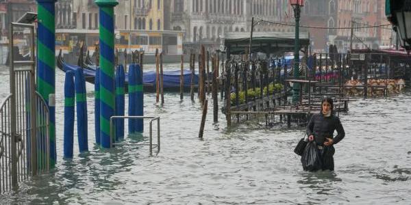 Venecia durante unas inundaciones pasadas