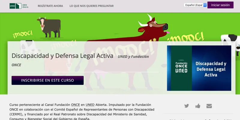 Un total de 562 personas se han inscrito hasta el momento en el curso 'Discapacidad y Defensa Legal Activa'.
