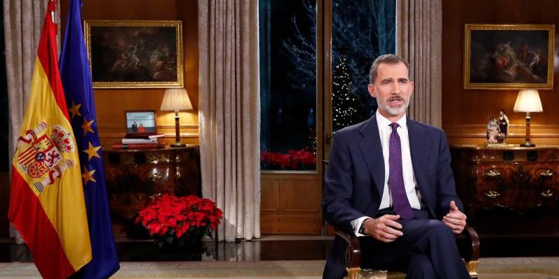 Felipe VI, en el discurso de Nochebuena de 2018. Foto: Casa Real